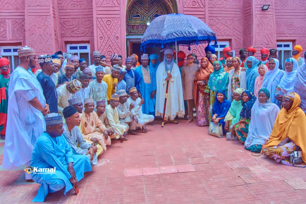 The full party posed in the courtyard of the Palace of the Emir of Kano.