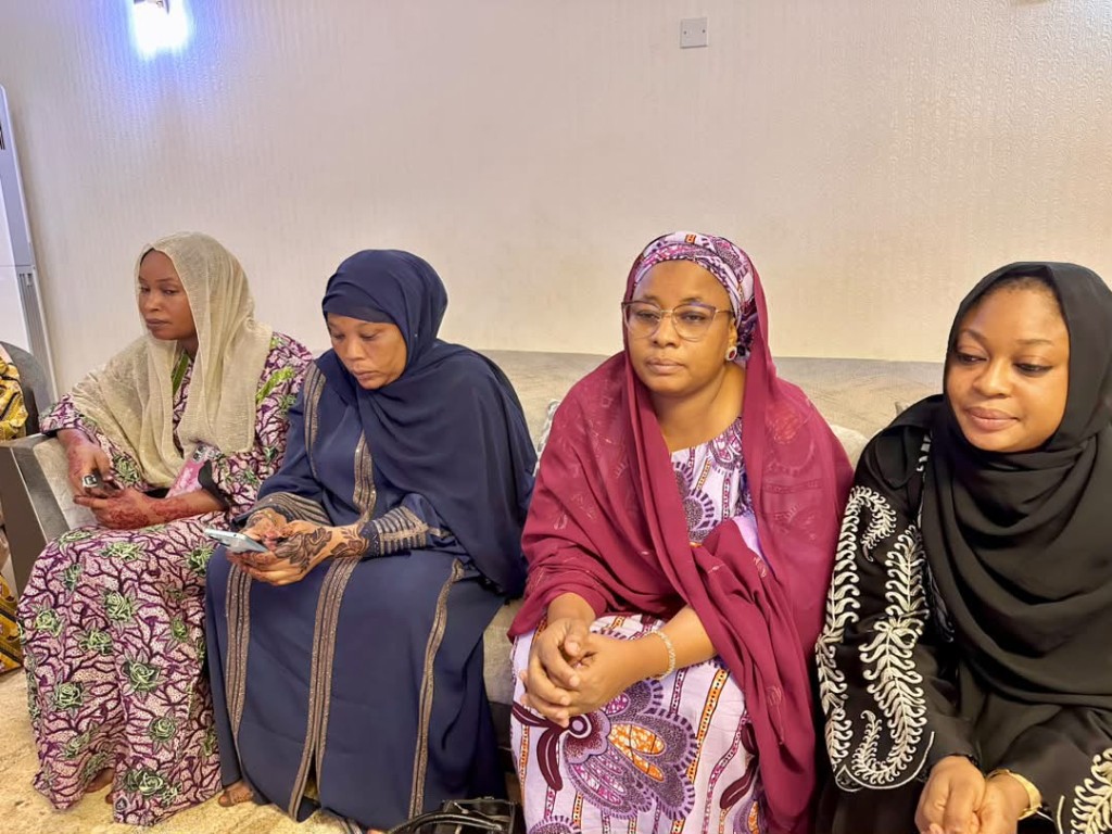 Women who joined the visit, seated together at the residence in Kano.